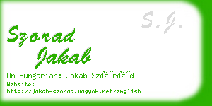 szorad jakab business card